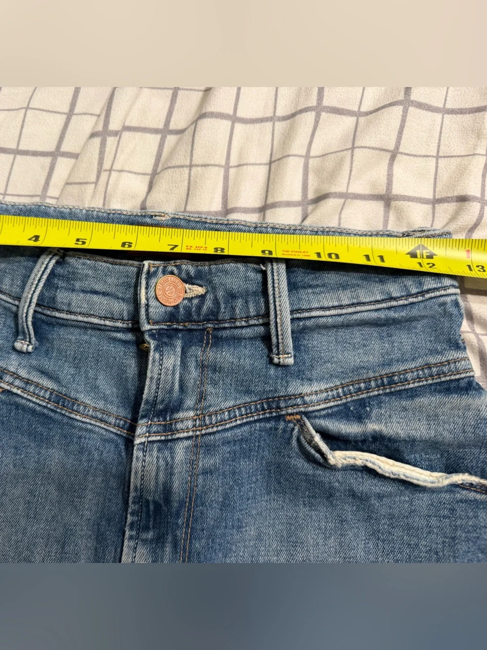 Mother Yoke Front Circle Maxi Skirt Denim Sz 25 Minimalist Closet Staple Blue